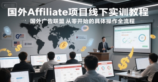 国外Affiliate项目线下实训教程，国外广告联盟从零开始的具体操作全流程-知行创·网创