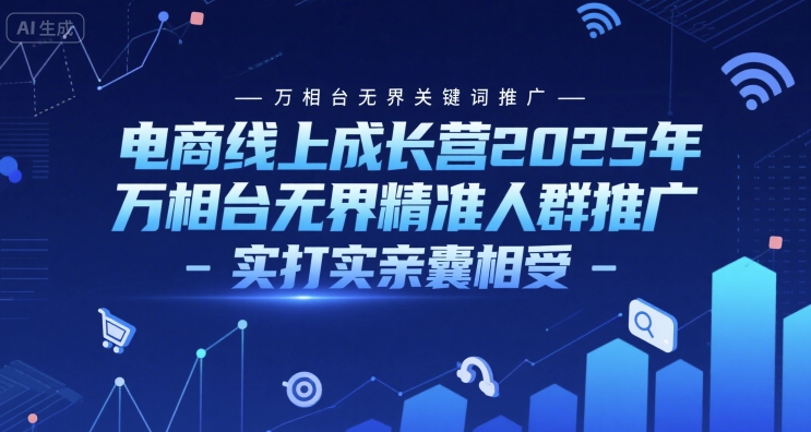 电商线上成长营2025年，万相台无界关键词推广-万相台无界精准人群推广-实打实亲囊相受-知行创·网创