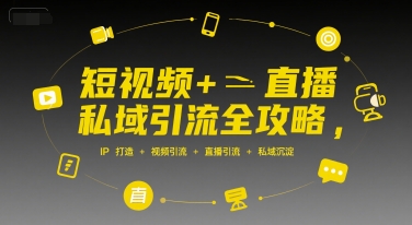 短视频+直播私域引流全攻略,IP打造 +视频引流 +直播引流 +私域沉淀