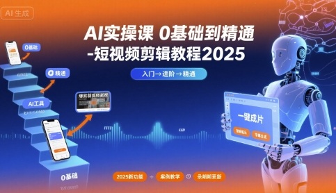 AI实操课0基础到精通-短视频剪辑教程2025-知行创·网创