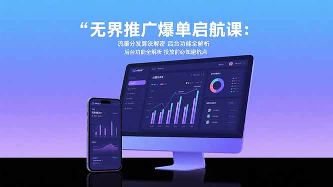无界推广爆单启航课：流量分发算法解密 后台功能全解析 投放前必知避坑点-知行创·网创