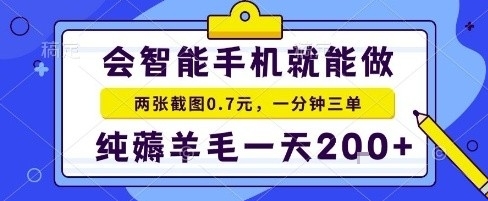手机项目，二十秒一单，纯薅羊毛一天2张+做就有【揭秘】-知行创·网创