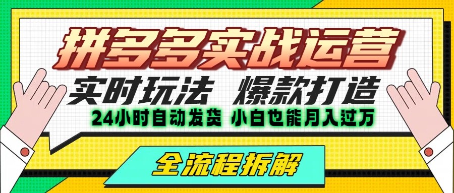拼多多最新实战运营高投产：长久稳定项目，单店利润一天三位数-知行创·网创