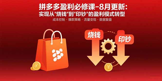 拼多多盈利必修课-8月更新：突破运营瓶颈 实现从烧钱到印钞的盈利模式转型-知行创·网创