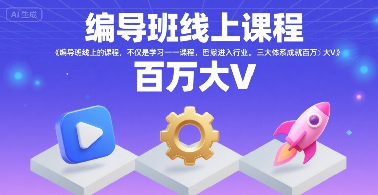 编导班线上课程，不仅是学习一门课程，更是进入一个行业，三大体系成就百万大V-知行创·网创