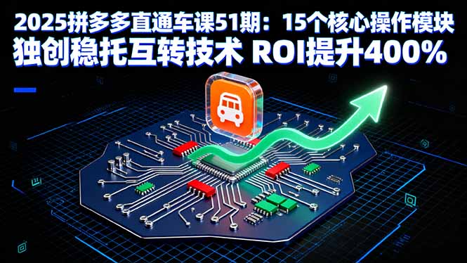 2025拼多多直通车课51期：15个核心操作模块 独创稳托互转技术 ROI提升400%-知行创·网创