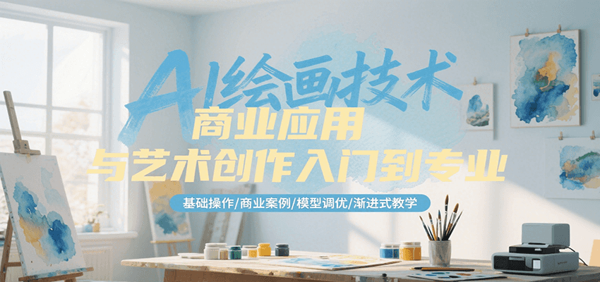 AI绘画技术商业应用与艺术创作入门到专业，基础操作/商业案例/模型调优/渐进式教学-知行创·网创