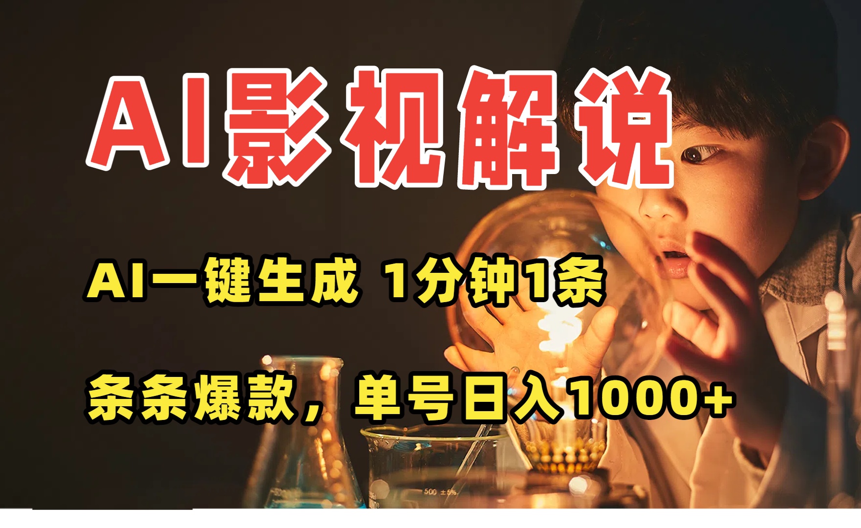 AI一键生成影视解说视频，无需剪辑1分钟1条，条条爆款，多平台变现日入…-知行创·网创