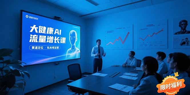 大健康AI流量增长课8.0，赛道定位方法论，AI数字人内容生产，私域转化运营-知行创·网创