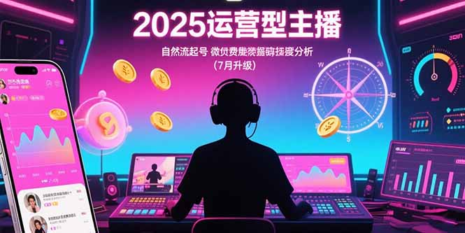 2025运营型主播：自然流起号，微付费投放技巧，罗盘数据深度解析(7月更新-知行创·网创