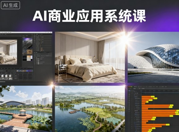 AI商业应用系统课，室内-软装-建筑-景观，智能设计+效果图+动画画实战-知行创·网创
