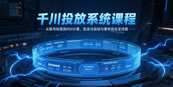 千川投放系统课程，从账号标签到ROI计算，包含冷启动与素材优化全流程-知行创·网创