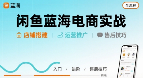 闲鱼蓝海电商实战，店铺搭建运营售后全流程-知行创·网创