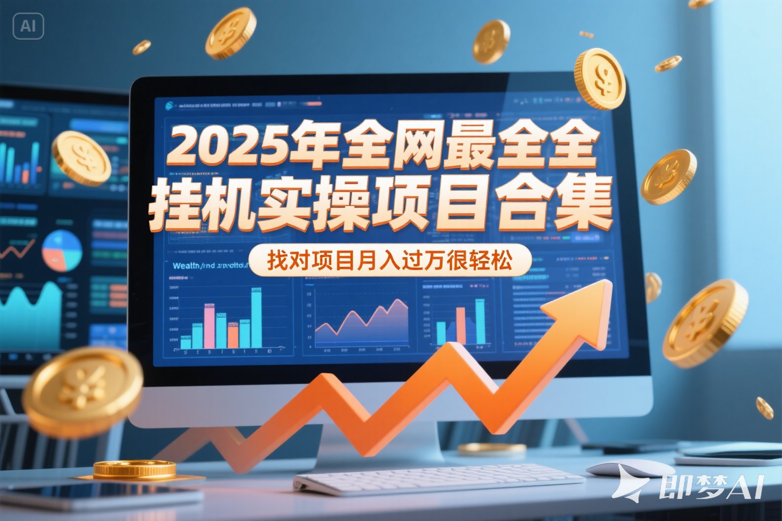 2025年挂机实操项目实操演练，挂机类型，AI直播类型，轻资产创业类型…-知行创·网创