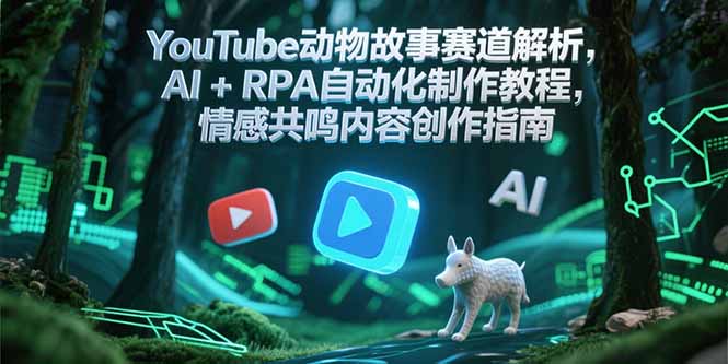 YouTube动物故事赛道解析，AI+RPA自动化制作教程，情感共鸣内容创作指南-知行创·网创
