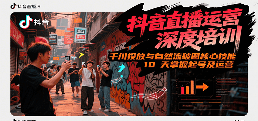 抖音直播运营深度培训，千川投放与自然流核心技能，10天掌握起号及运营(6-7月新课)-知行创·网创