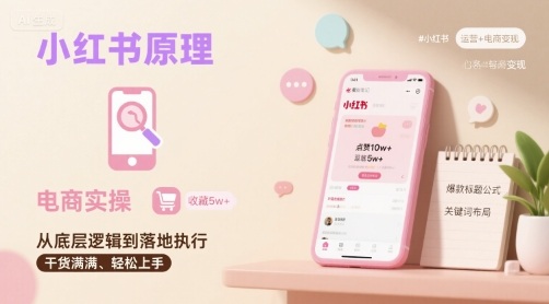 小红书原理以及详细实操流程，小红书电商教程-知行创·网创