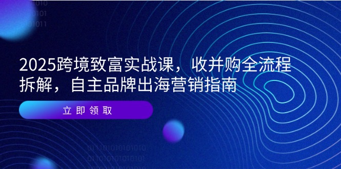 2025跨境致富实战课，收并购全流程拆解，自主品牌出海营销指南-中创网-中创网-知行创·网创