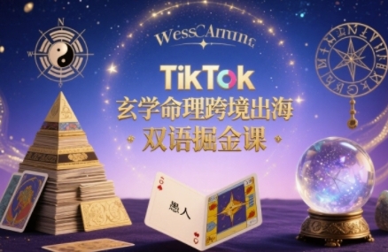 TikTok玄学命理跨境出海双语掘金课，手把手教你用命理知识精准直击海外用户痛点-知行创·网创