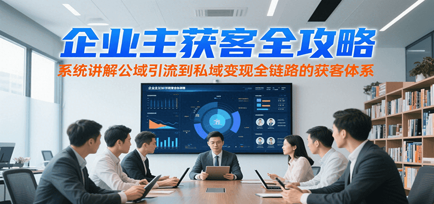 企业主获客全攻略，系统讲解公域引流到私域变现全链路的获客体系-知行创·网创