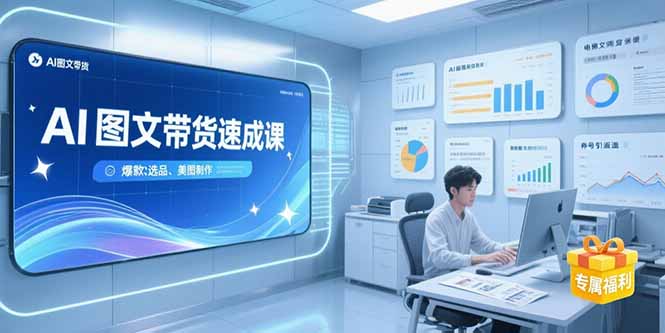 AI图文带货速成课，养号引流秘籍，爆款选品策略，美图制作全流程-知行创·网创