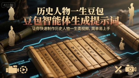 历史人物一生豆包智能体生成提示词，让你快速制作历史人物一生类视频，简单易上手-知行创·网创