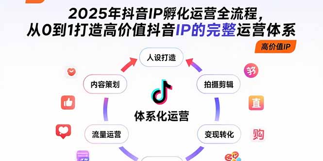 2025年抖音IP孵化运营全流程，从0到1打造高价值抖音IP的完整运营体系-知行创·网创