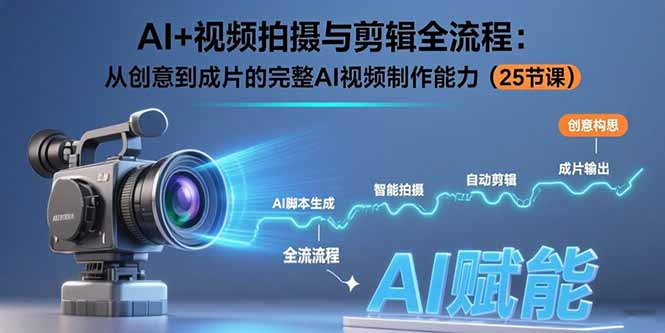 AI+视频拍摄与剪辑全流程：从创意到成片的完整AI视频制作能力(25节课-知行创·网创