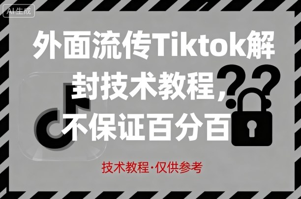 外面流传Tiktok解封技术教程，不保证百分百，具体自测-知行创·网创