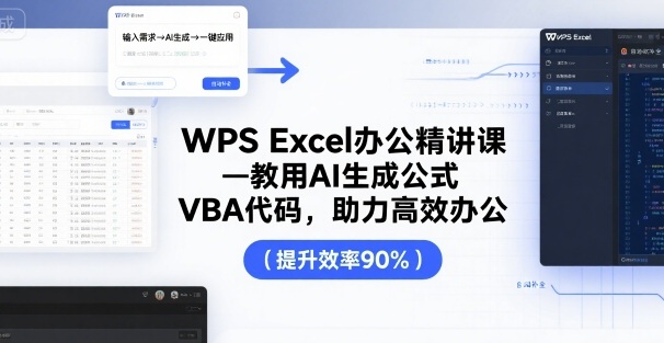 WPS Excel办公精讲课，教用 AI 生成公式，VBA 代码，助力高效办公-知行创·网创