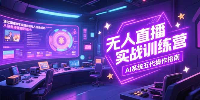 无人直播实操训练营，从设备搭建到话术，AI系统五代操作指南(7月更新-知行创·网创