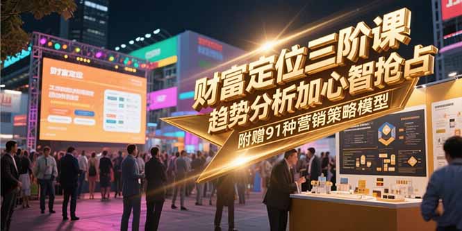 财富定位三阶课，趋势分析加心智抢占，附赠91种营销策略模型-知行创·网创