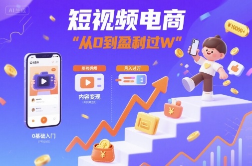短视频电商：短视频变现从0到盈利过W-知行创·网创