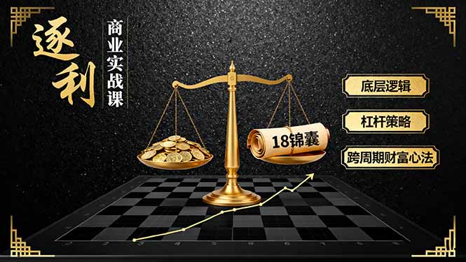 《逐 利》商业实战课，底层逻辑、杠杆策略、18锦囊，跨周期财富心法-知行创·网创