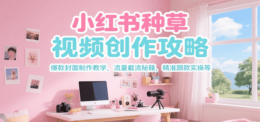 小红书种草视频创作攻略，爆款封面制作教学 ，流量截流秘籍 ，精准跟款实操等-知行创·网创