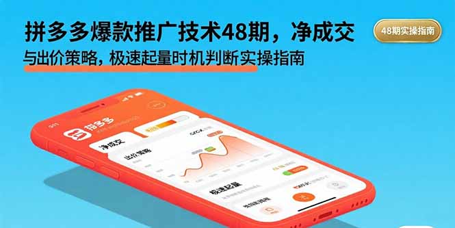 拼多多爆款推广技术48期，净成交与出价策略，极速起量时机判断实操指南-知行创·网创