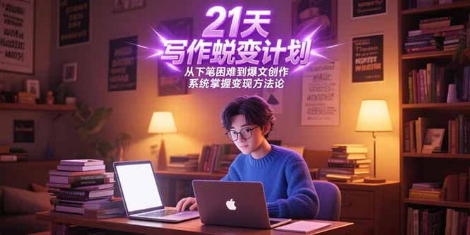 21天写作蜕变计划，从下笔困难到爆文创作，系统掌握变现方法论-知行创·网创
