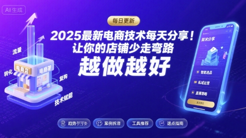 2025最新电商技术每天分享，让你的店铺少走弯路，越做越好(更新9月)-知行创·网创