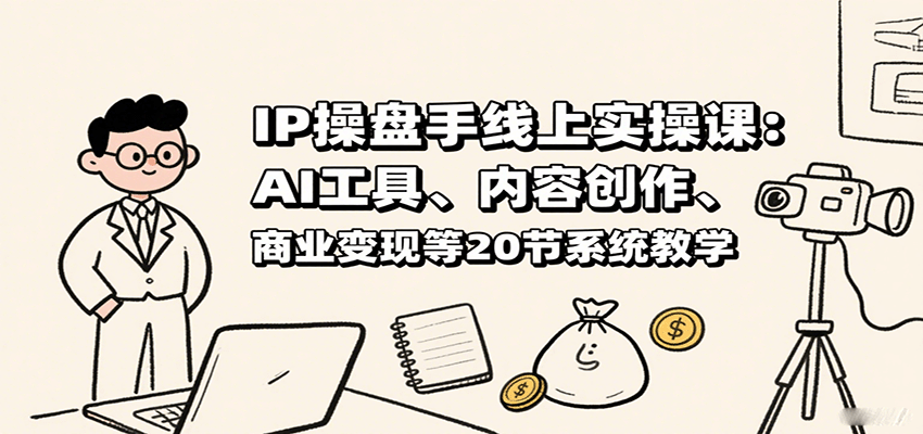 IP操盘手线上实操课：AI工具、内容创作、商业变现等20节系统教学-知行创·网创