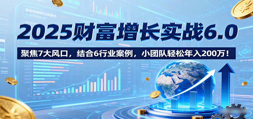 2025财富增长实战6.0，聚焦7大风口，结合6行业案例，小团队轻松年入200万！-知行创·网创
