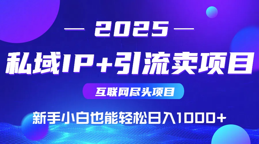 2025网创尽头项目，私域IP+引流，新手小白也能在家日入1000+-知行创·网创