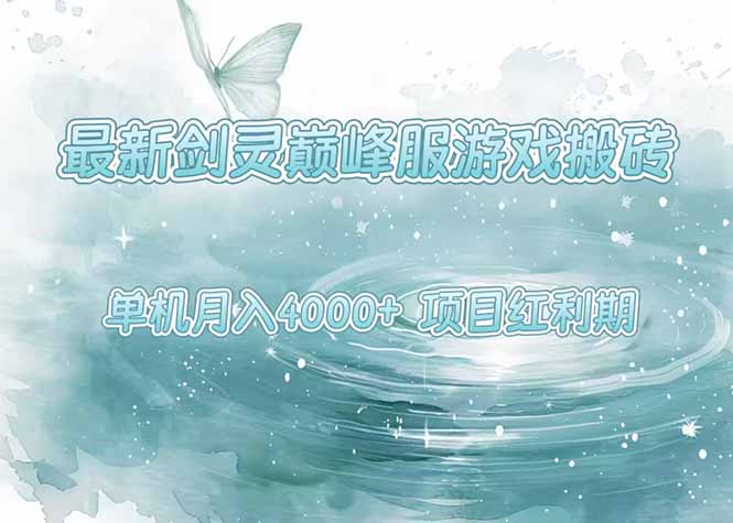 最新剑灵巅峰服游戏搬砖，项目红利期，单机稳定4000+操作简单好上手-知行创·网创