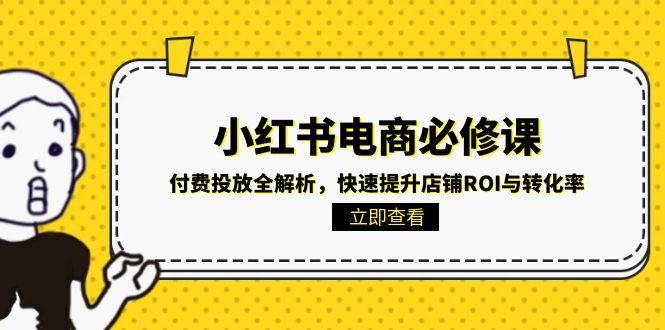 小红书电商必修课：付费投放全解析，快速提升店铺ROI与转化率-知行创·网创