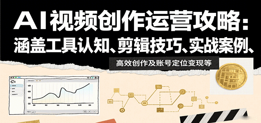 AI视频创作运营攻略：涵盖工具认知、剪辑技巧、实战案例、高效创作及账号定位变现等-知行创·网创