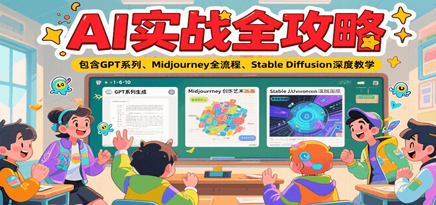 AI实战全攻略，包含GPT系列、Midjourney全流程、Stable Diffusion深度教学-知行创·网创