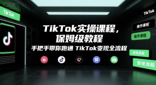 TikTok实操课程，保姆级教程，手把手带你跑通TikTok变现全流程-知行创·网创