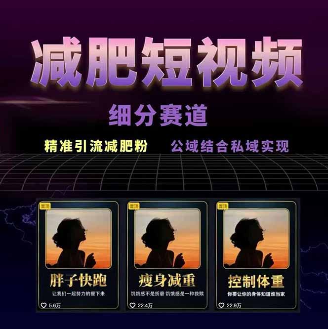 图片[1]-减肥短视频赛道运营课：素材准备-视频制作-引流变现全流程 (附素材-知行创·网创