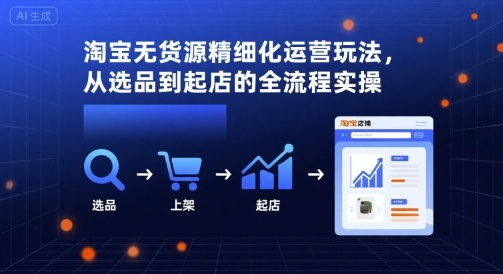 淘宝无货源精细化运营玩法，从选品到起店的全流程实操-知行创·网创