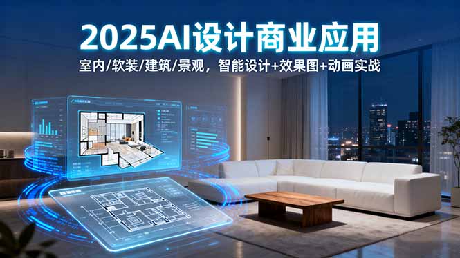 2025AI设计商业应用：室内/软装/建筑/景观，智能设计+效果图+动画实战-知行创·网创